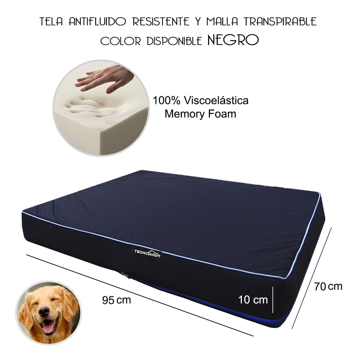 Cama Mascotas Perro en viscoelástica Memory Foam Tamaño Grande Tienda